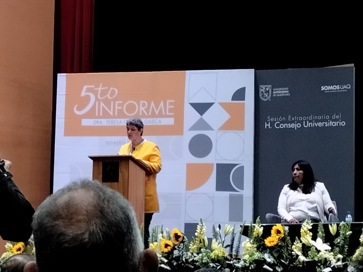 Quinto Informe de la Dra Teresa García Gasca Rectora de la Universidad Autónoma de Querétaro